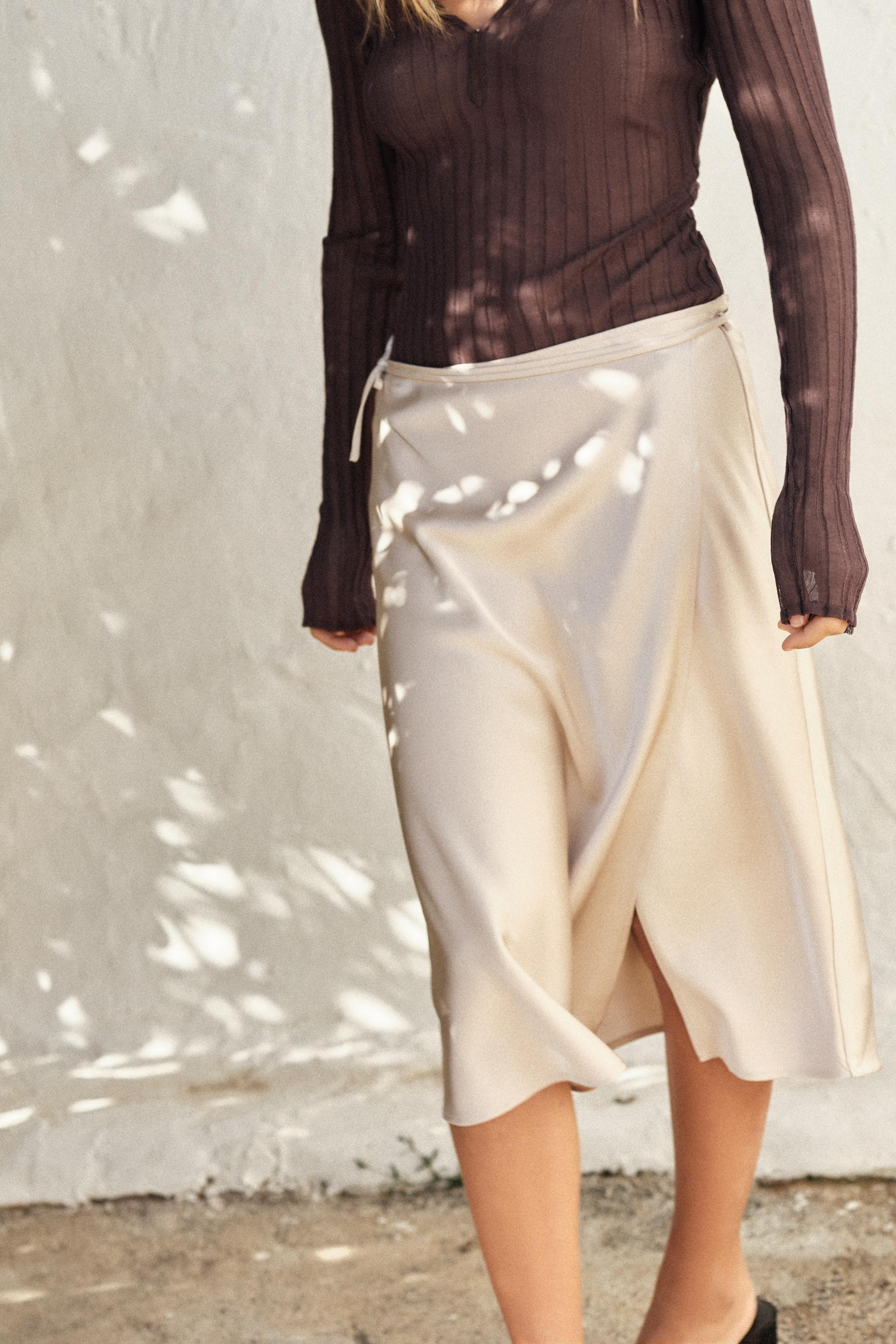 SATIN WRAP SKIRT | Zara US