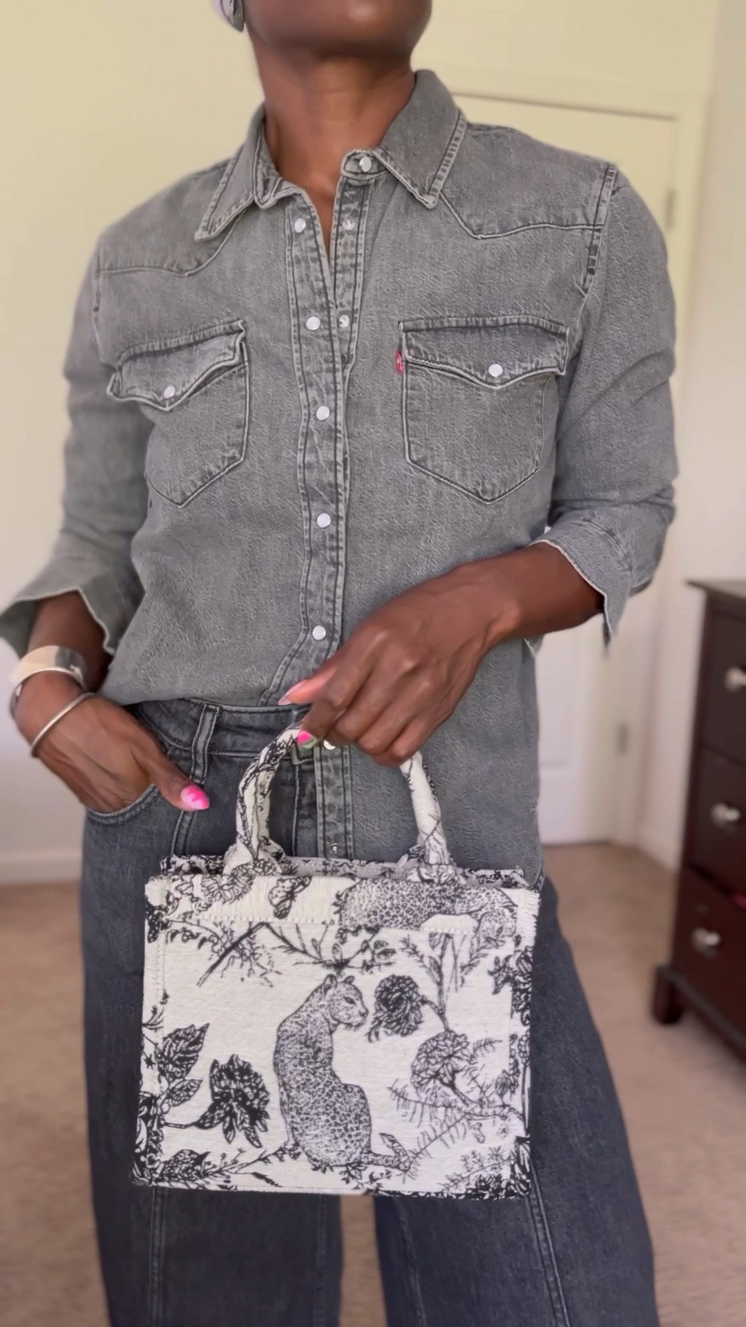 Denim X denim look 
Wearing size 28 in the jeans
Medium in the shirtt
Black denim
Tote bag


#LTKItBag #LTKFindsUnder100 #LTKStyleTip