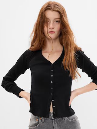 Cropped Rib Cardigan | Gap (CA)