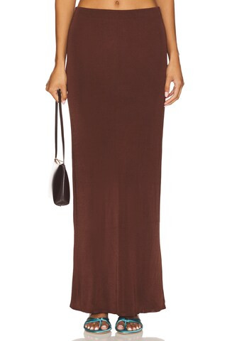 Lovers and Friends Elsy Maxi Skirt in Dark Brown from Revolve.com | Revolve Clothing (Global)