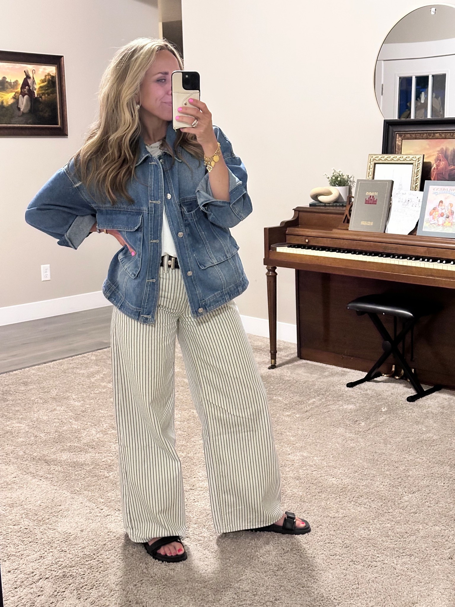 In love with these striped jeans and this entire outfit really. 

All true to size. 

#LTKFindsUnder100 #LTKStyleTip #LTKSeasonal