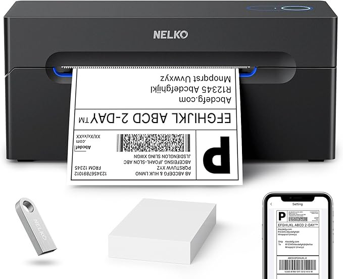Nelko Bluetooth Thermal Shipping Label Printer, Wireless 4x6 Shipping Label Printer for Shipping ... | Amazon (US)