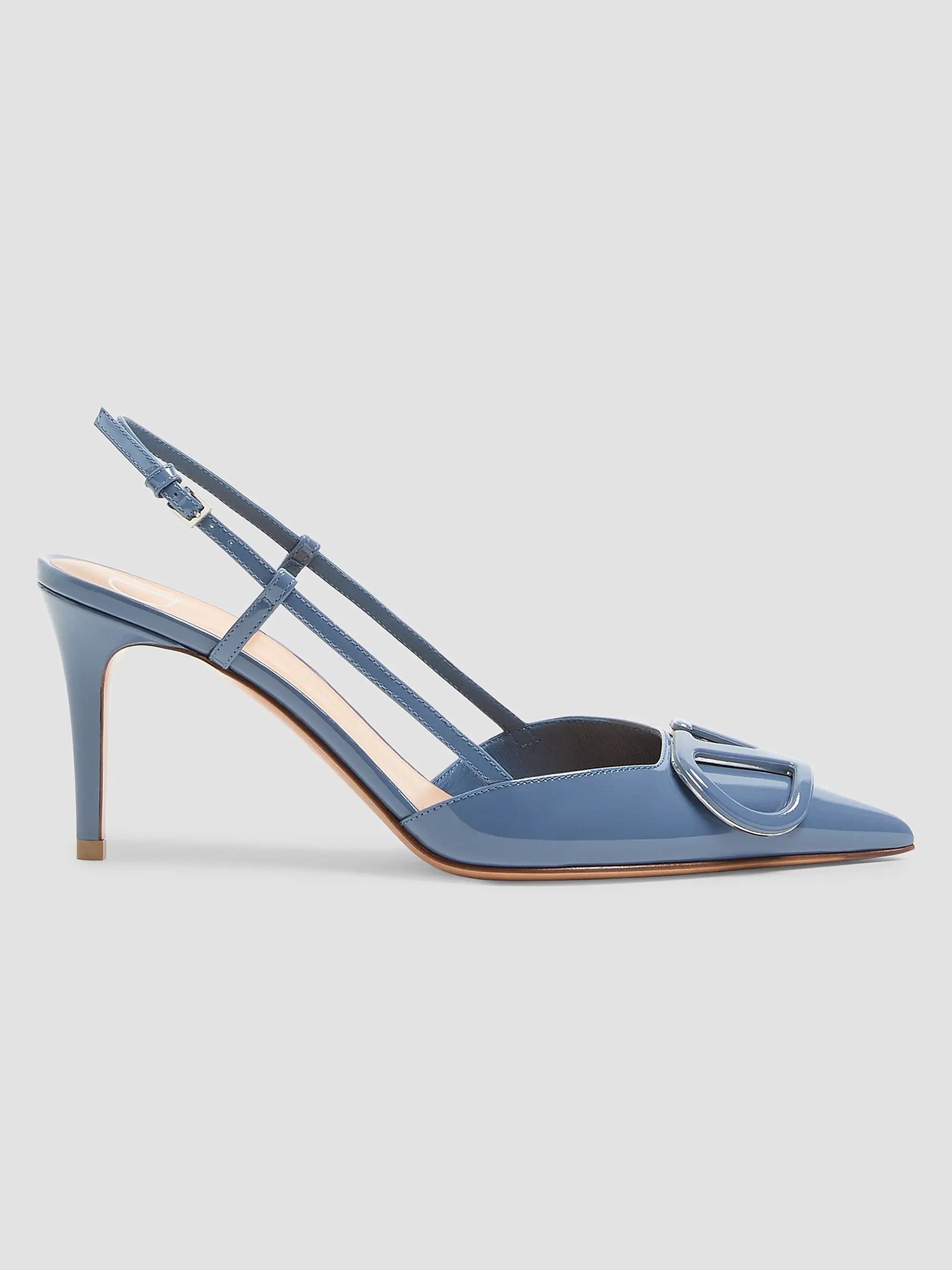 VLogo Signature 80MM Patent Leather Slingback Pumps | Saks Fifth Avenue