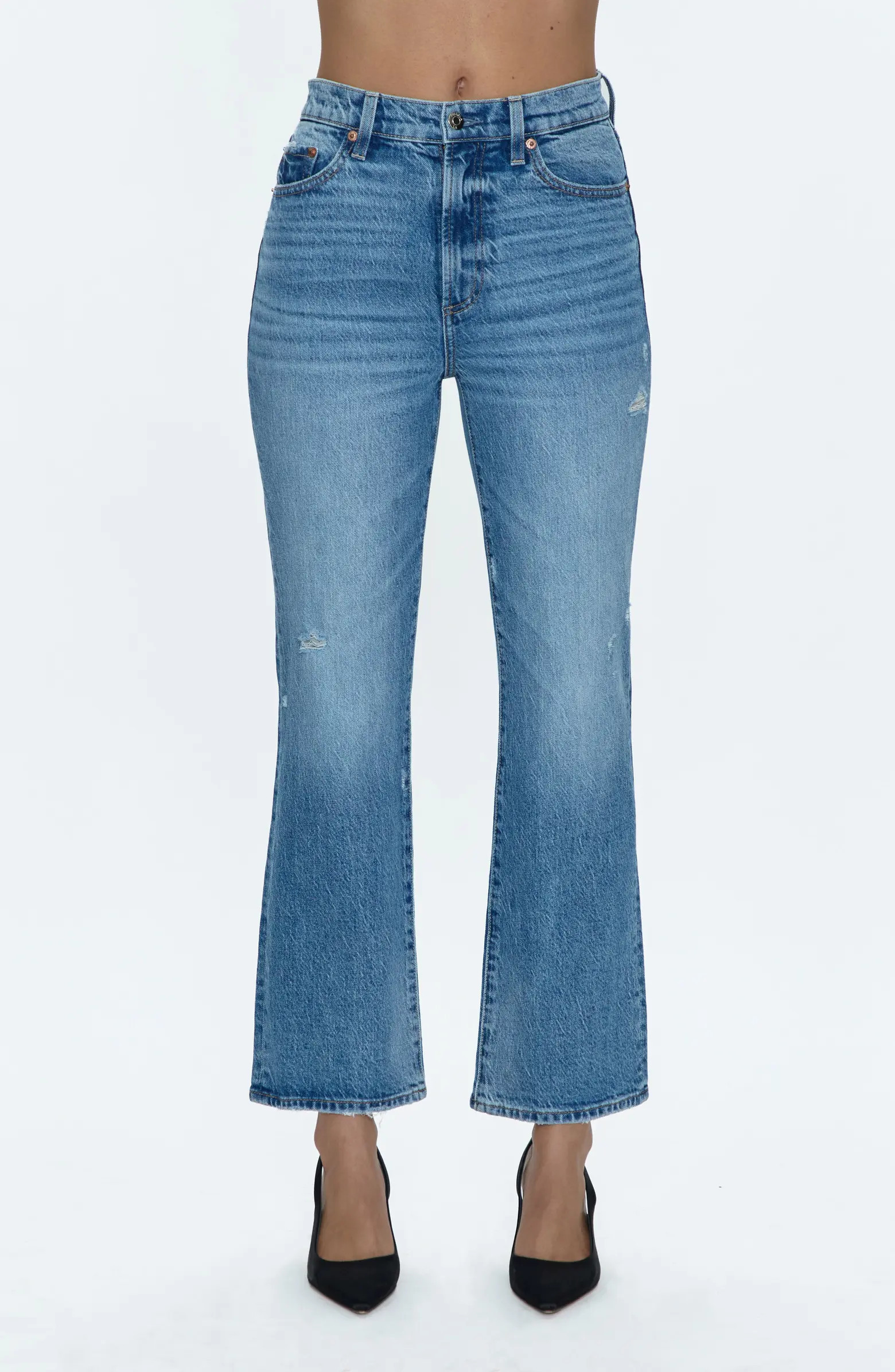 Pistola Ally Raw Step Hem High Waist Crop Bootcut Jeans | Nordstrom | Nordstrom