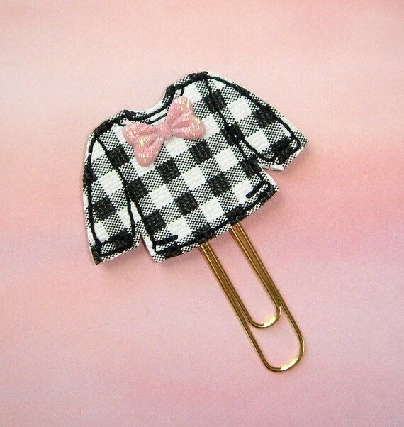 Winter Plaid Sweater Planner Clip Paperclip in black white | Etsy | Etsy (US)