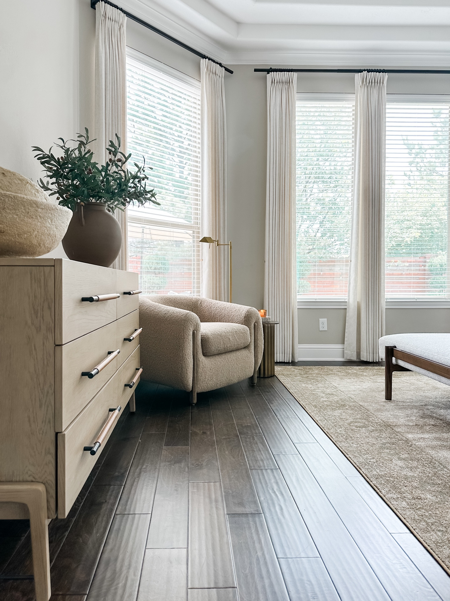 Sale alert!! My chair and dresser nightstands are on sale! The vase shown here is also on sale!! This cozy corner is my new favorite spot of our house and this gorgeous chair definitely completed the look. 

#LTKStyleTip #LTKSaleAlert #LTKHome