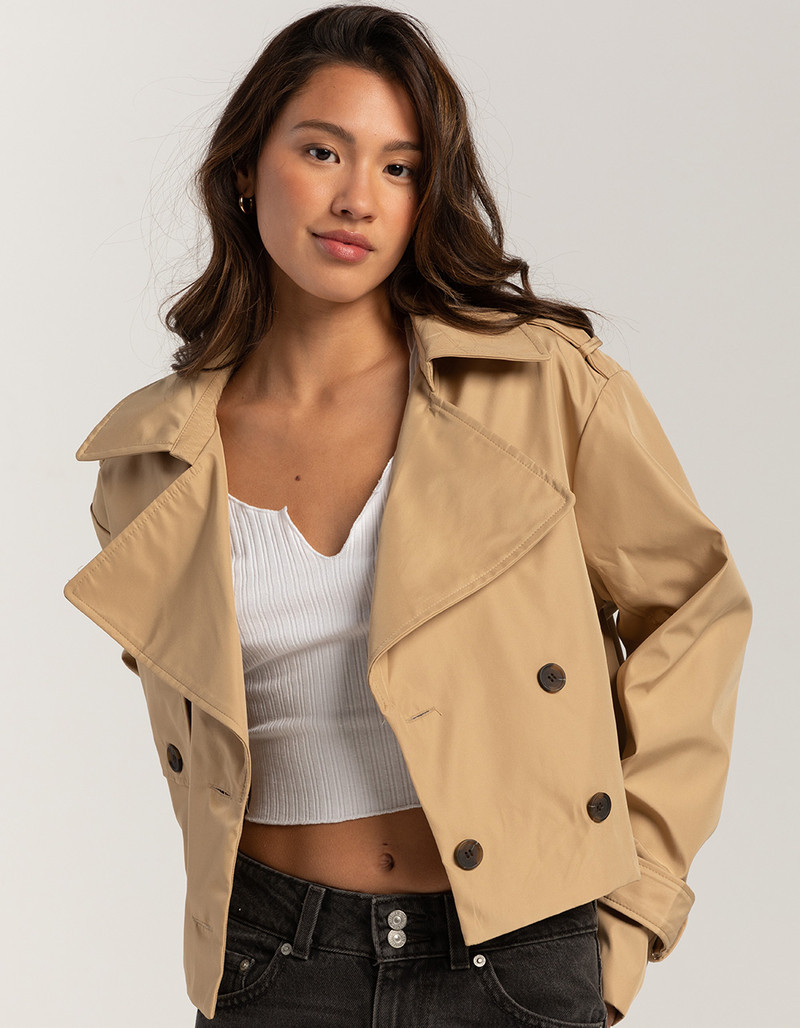 STOOSH Womens Crop Trench Coat | Tillys