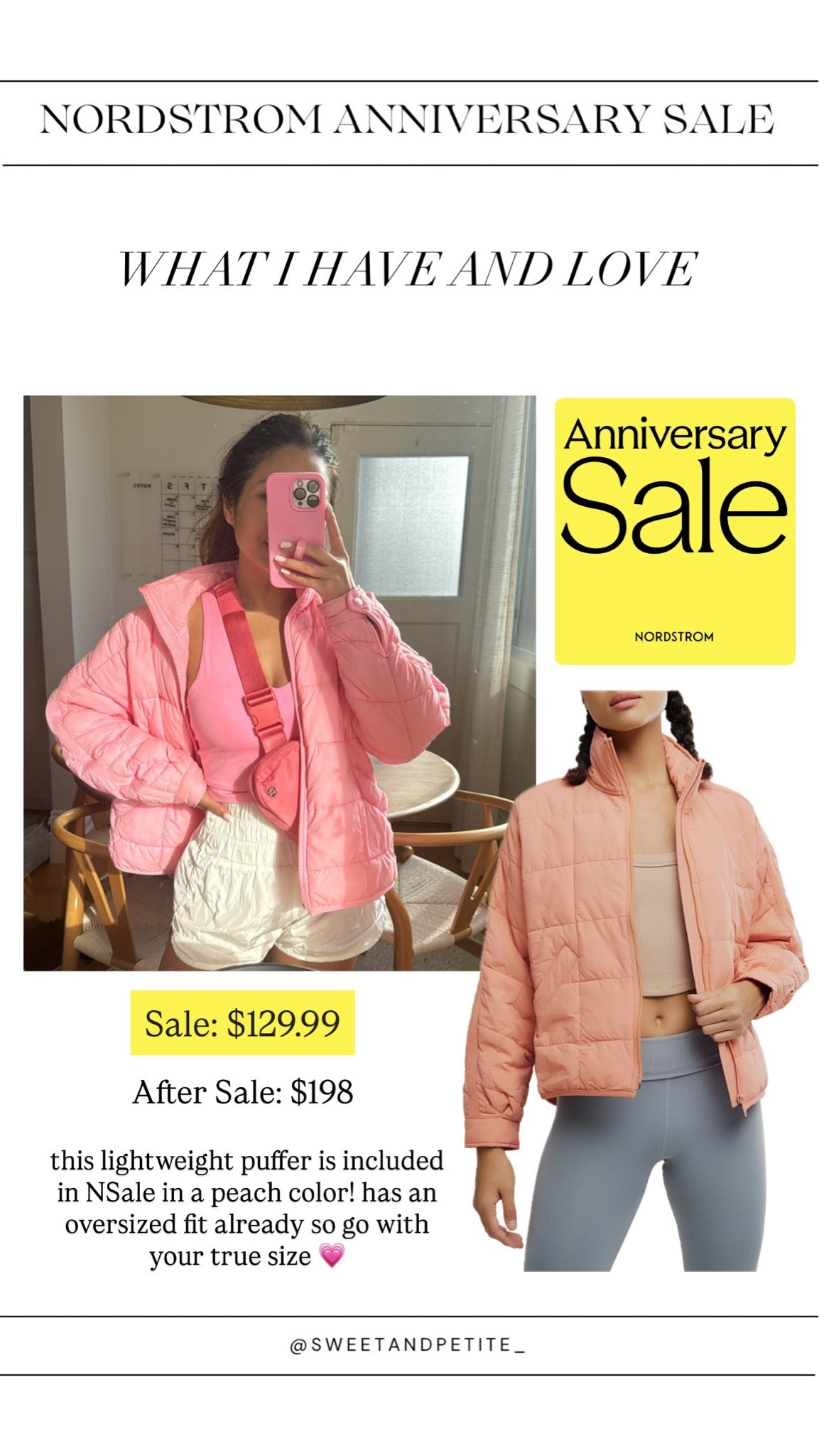 NSALE // Free Peoplr Pippa Puffer Jacket is included in this frosted peach color! I have it in hot pink lemonade, white and black. Lightweight and packable! 

Sizing: Oversized fit, TTS // wearing xs

#LTKSaleAlert