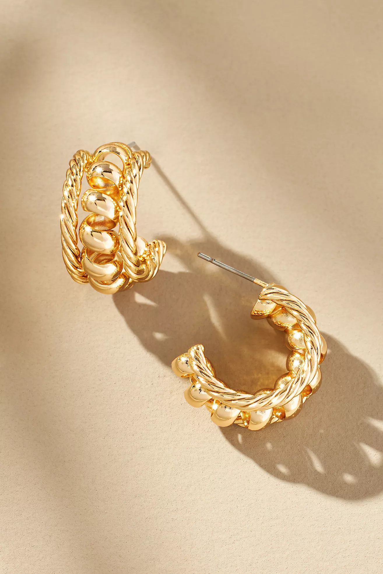 Thick Cable Wire Hoop Earrings | Anthropologie (US)