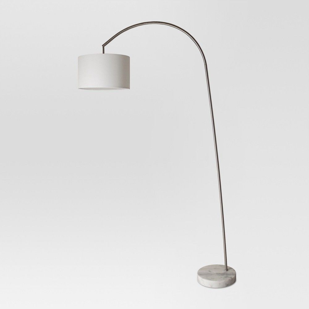 Avenal Shaded Arc with Marble Base Floor Lamp Nickel Lamp Only - Project 62 | Target