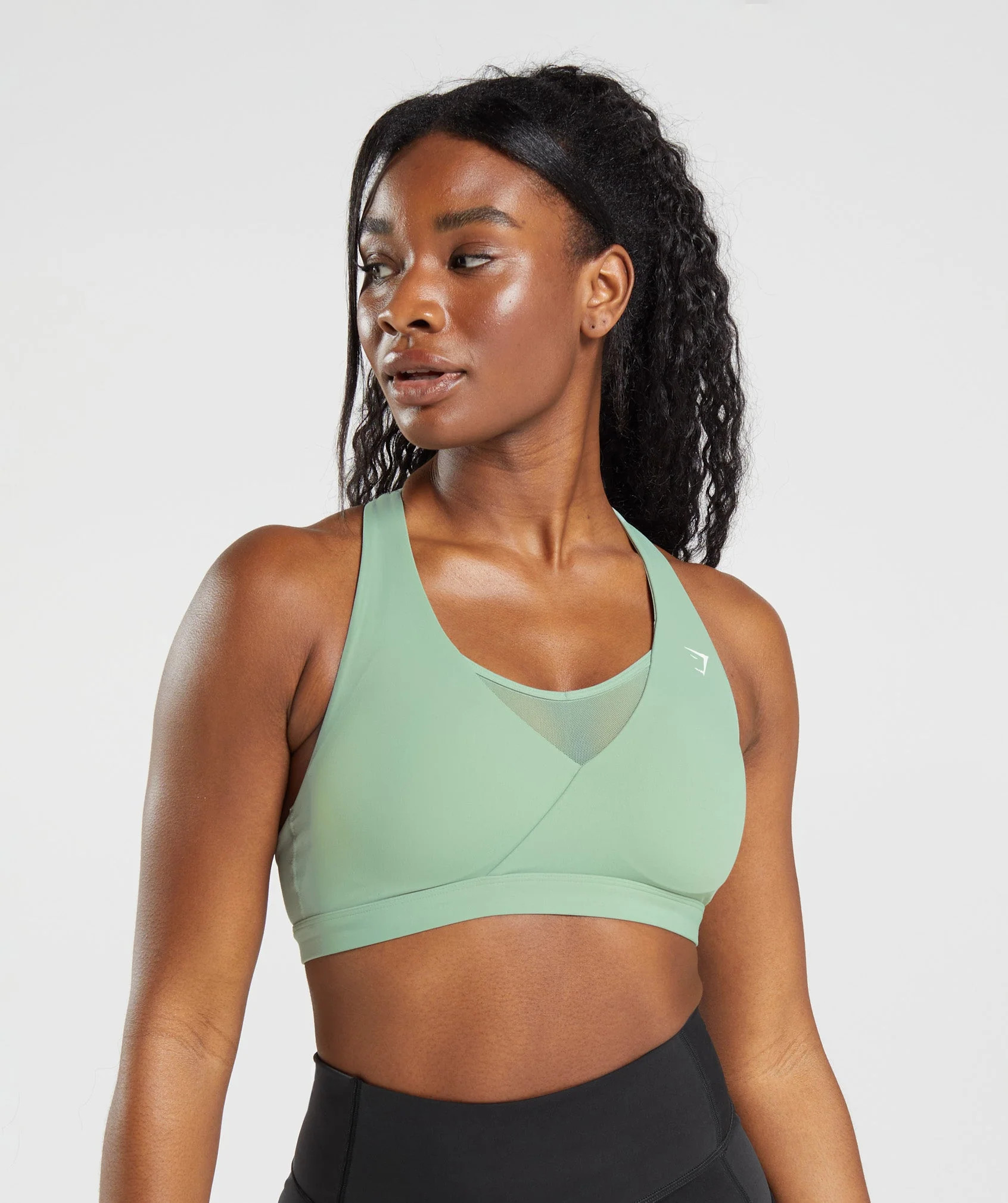 Gymshark Crossover Sports Bra - Desert Sage Green | Gymshark US