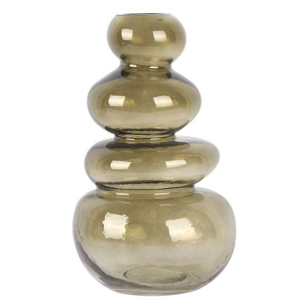 Black Glass Bubble Vase, 11", Metallic, sold by At Home | At Home