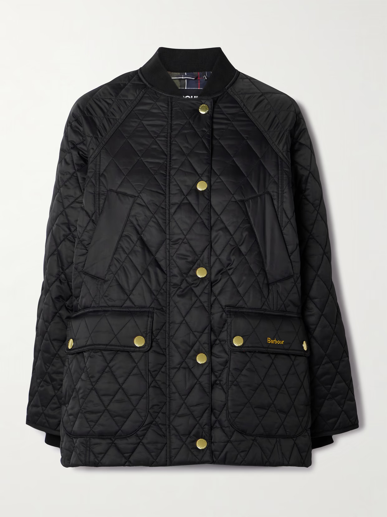 Barbour - Embroidered Padded Quilted Shell Jacket - Black | NET-A-PORTER (UK & EU)