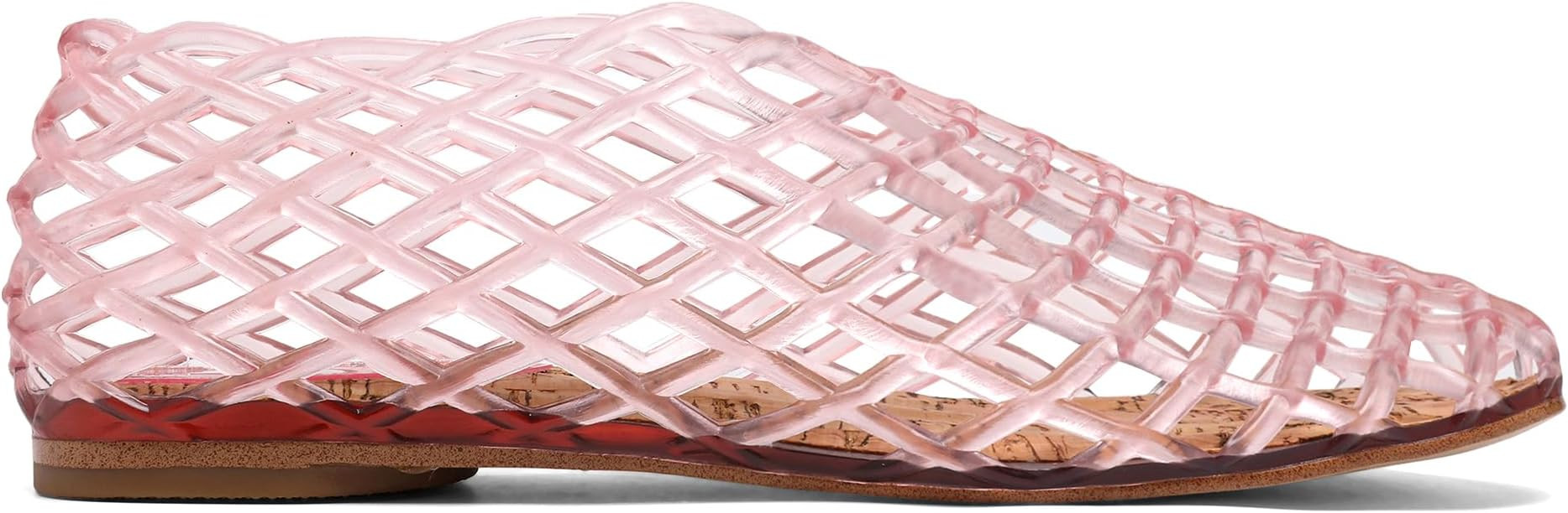 Red Jelly Mesh Ballet Flats for Women Adult Clear Hollow Jelly Sandals Beach Ballerina Jellies Sh... | Amazon (US)