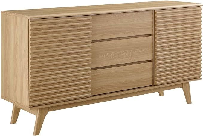 Modway Render 63" Mid-Century Modern Sideboard Buffet Table or TV Stand in Oak | Amazon (US)