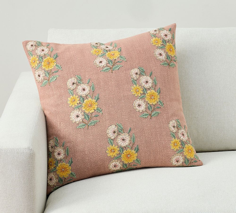 Laila Embroidered Pillow | Pottery Barn (US)