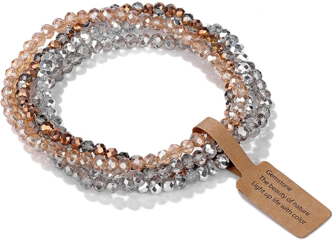 TETING GINING 4 Pcs Colorful Boho Layered Crystal Beaded Friendship Stackable Bracelets Set for W... | Amazon (US)