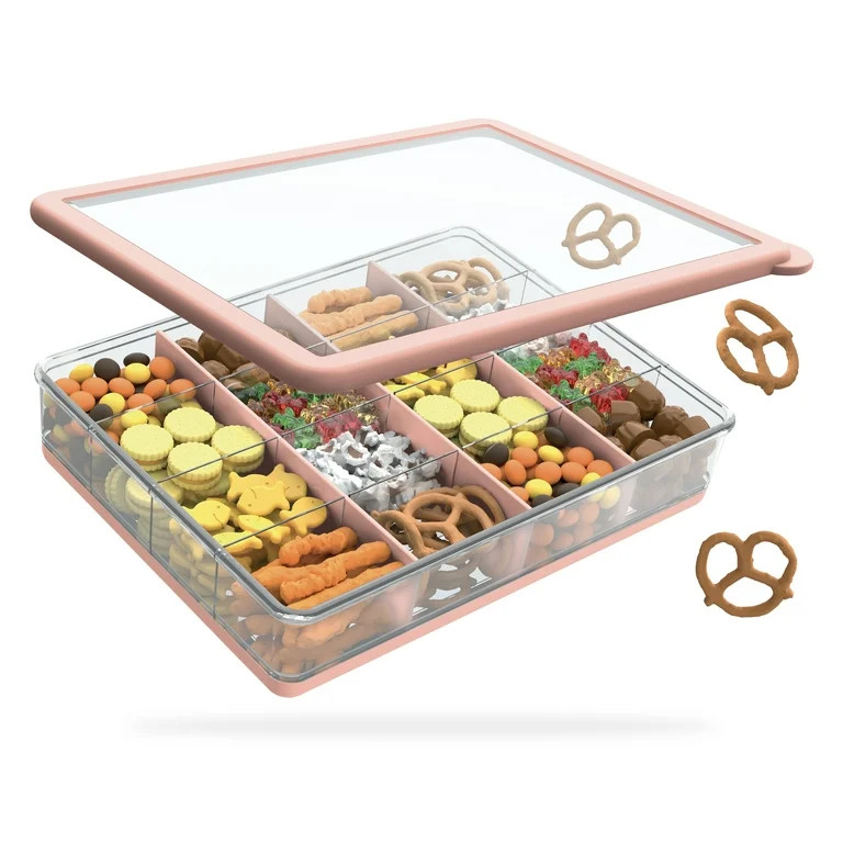 COOK WITH COLOR Snack Box, 16-Compartment Lunch Box & Food Storage Container, Dark Pink - Walmart... | Walmart (US)