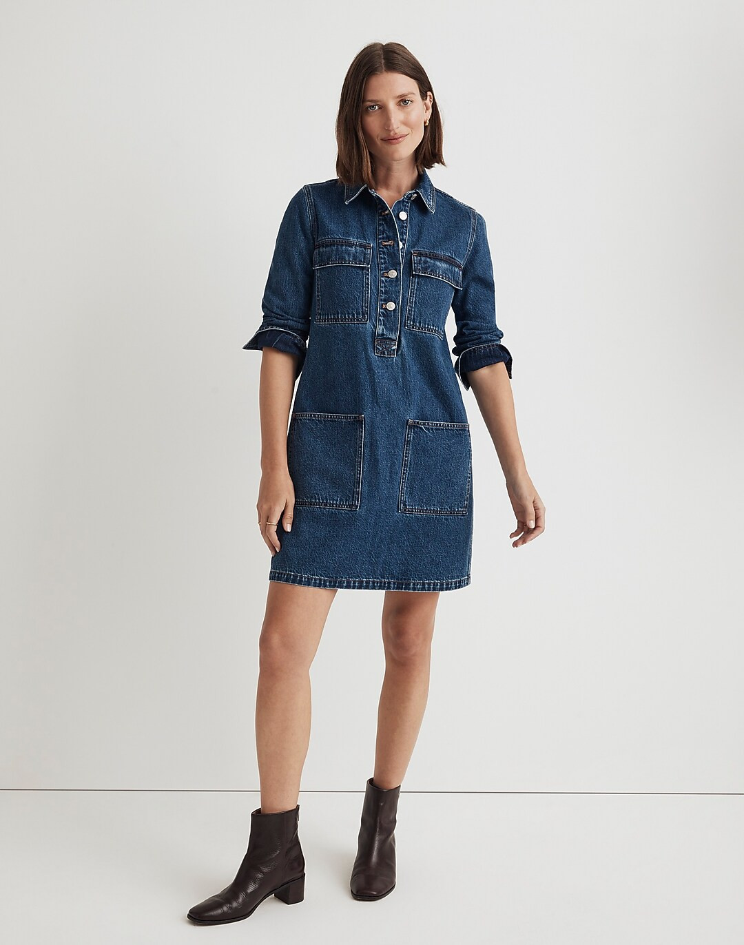 Denim Popover Mini Shirtdress | Madewell