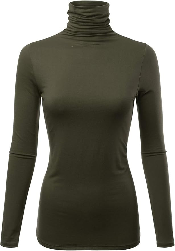 FASHIONOLIC Womens Premium Long Sleeve Turtleneck Lightweight Pullover Top Sweater (S-3X, Made in... | Amazon (US)