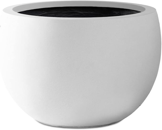 Kante 20" D Lightweight Concrete Outdoor Round Planter, Outdoor Indoor Modern Planter Pots, Light... | Amazon (US)
