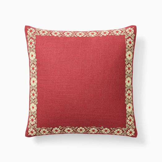 Emma Chamberlain Stitched Floral Pillow Cover | West Elm CA