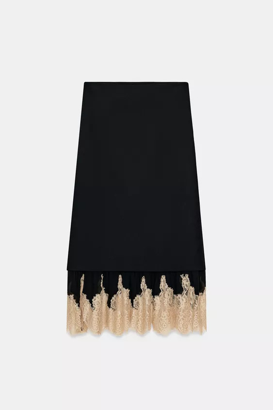 ZW COLLECTION COMBINED LACE SKIRT | Zara UK