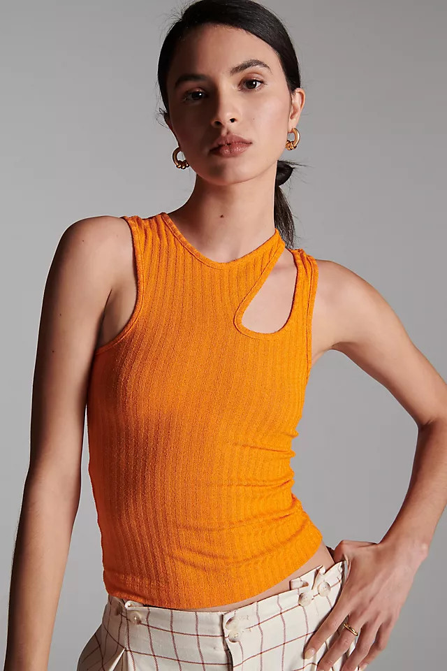Maeve Ribbed Cutout Tank | Anthropologie (US)