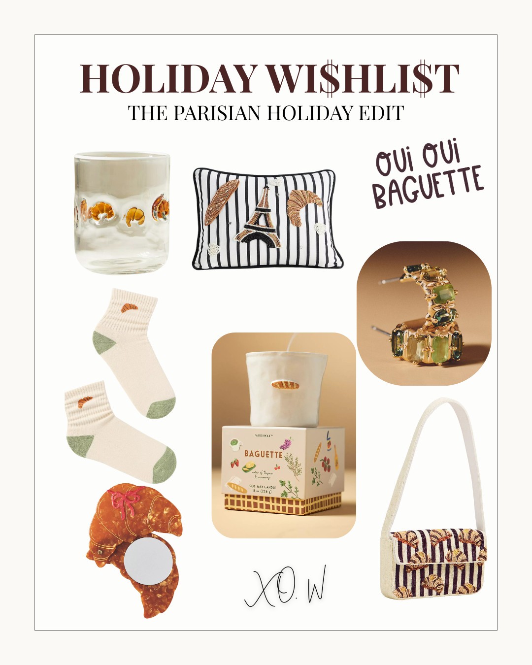 Parisian Girl Gift Guide 🥖✨
Baguette-themed gifts, French girl accessories, cozy neutrals & chic holiday finds.
Beaded baguette earrings, croissant accessories, Paris-inspired bags & cute kitchen gifts.
French girl aesthetic • gifts for her • stocking stuffers

#parisiangirl #baguettegirl #giftguide #holidaywishlist #frenchgirlaesthetic 

 #LTKGiftGuide #LTKHoliday #LTKFindsUnder100