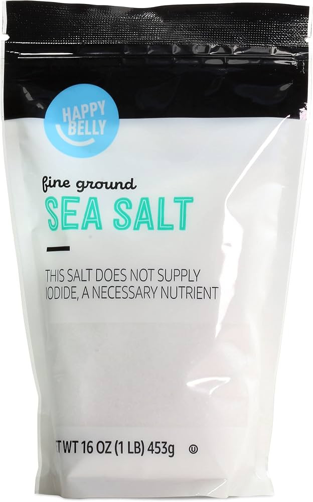 Amazon Brand - Happy Belly, Sea Salt, Fine Ground, 1 pound (Pack of 1) | Amazon (US)