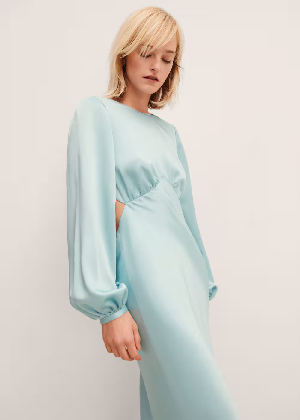Satin dress with open back -  Women | Mango United Kingdom | MANGO (UK)