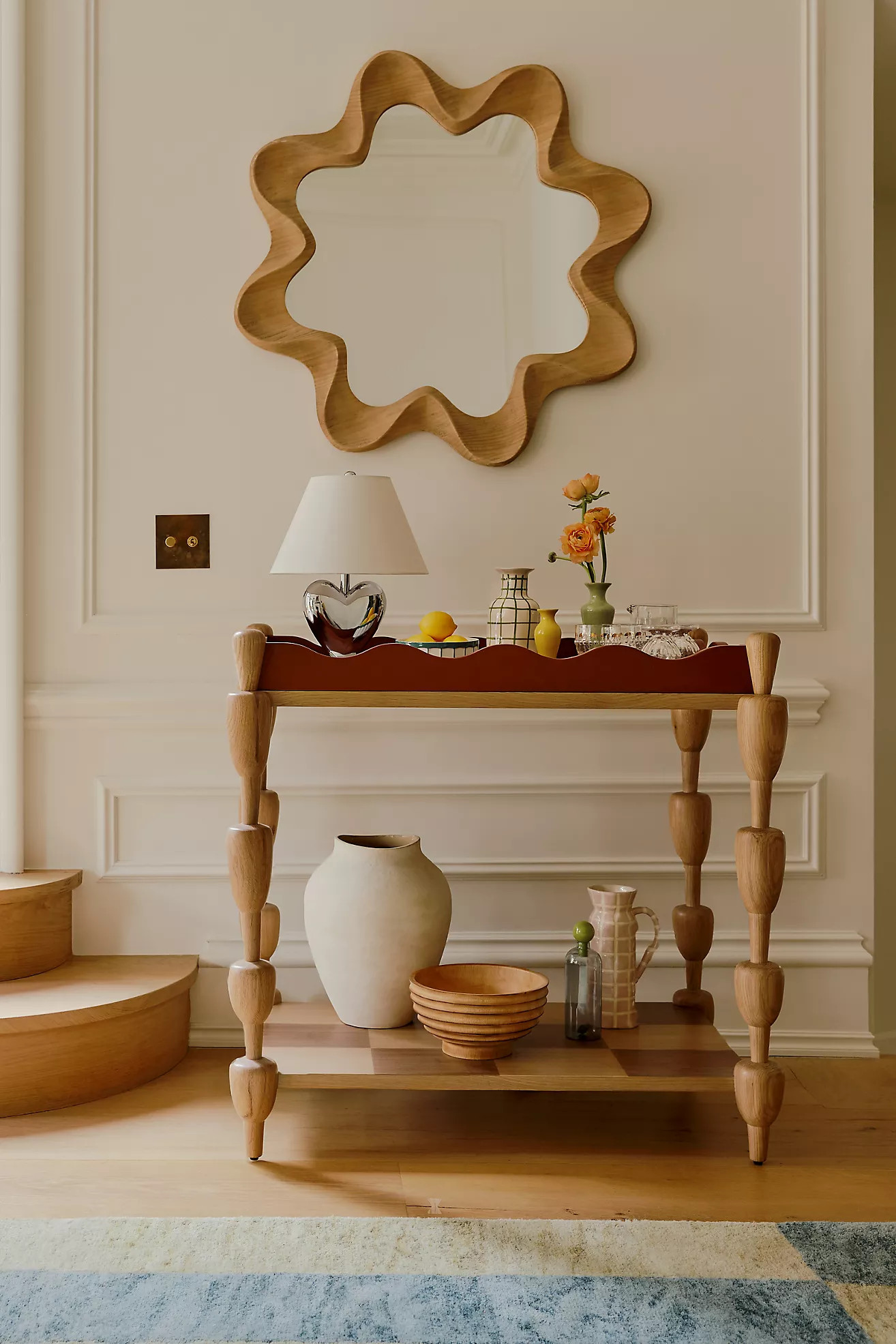 LALA Reimagined Sculptural Oak Bar Cart | Anthropologie (US)