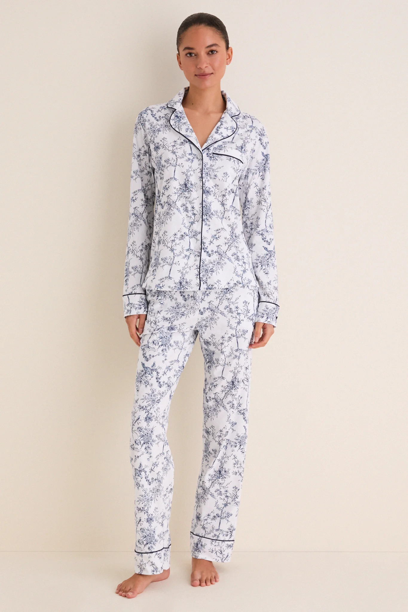 White Pima Cotton Timeless Toile Pajamas | Tuckernuck (US)