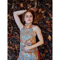 Handmade Silk Linen Naturally Plant Dyed Halter Neck Dress, With Australian Plants Size 12 Aus | Etsy (US)