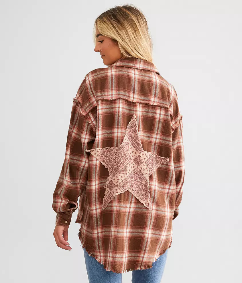 Paisley Star Patch Flannel Shirt | Buckle