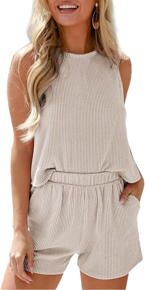SHEWIN Women's Summer 2 Piece Outfits Shorts Sets Matching Set Loungewear 2026 | Amazon (US)