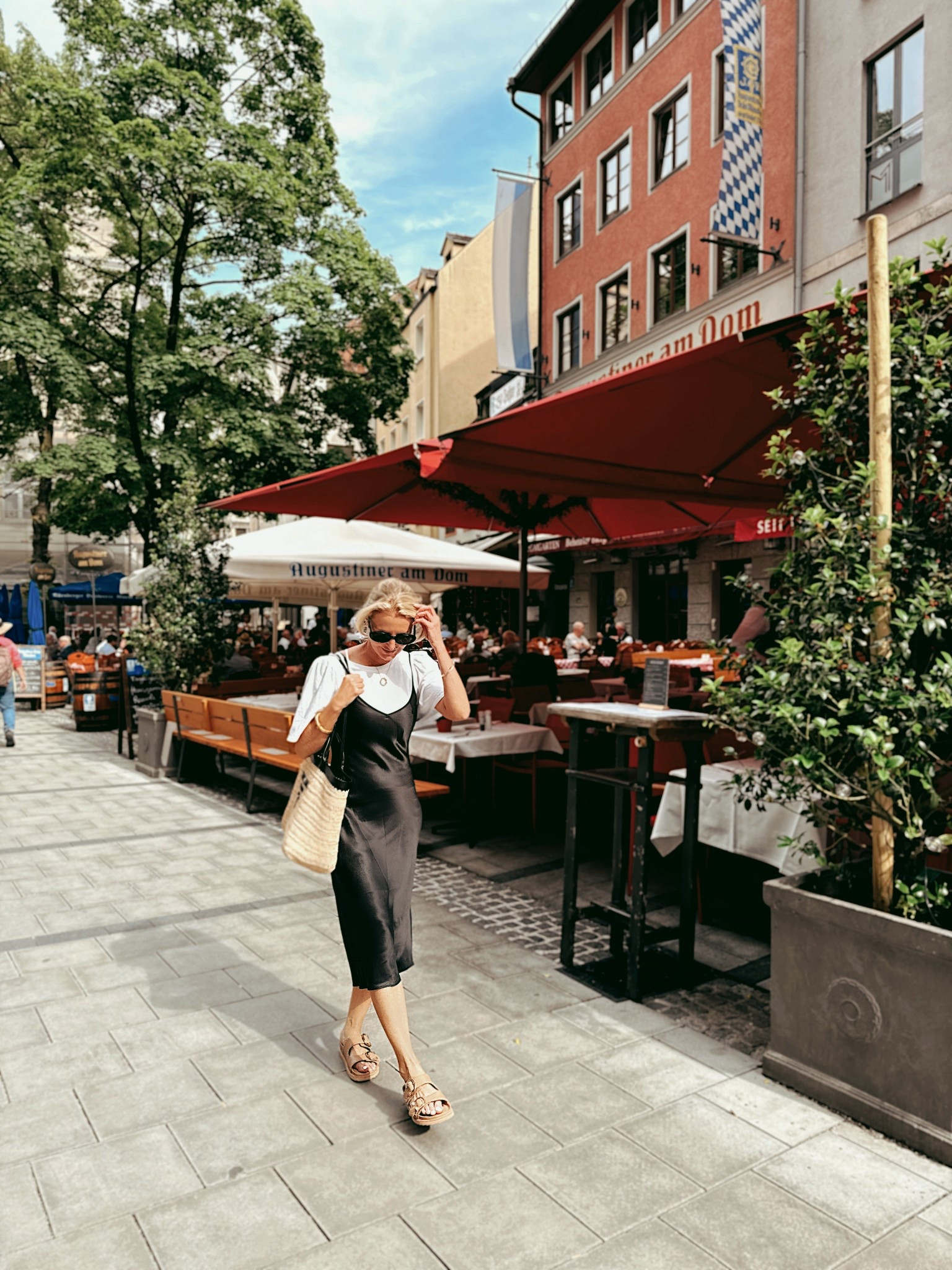 This is one of my favorite travel outfits! This Quince black silk midi dress is not only incredibly versatile (perfect to wear for day or night!), it’s also washable and very affordable!!! I’m wearing an xs. 

PRO TIP: Wear a fitted skirt slip over the top of your tee so that it stays smooth under your skirt! 

~Erin xo 

#LTKSeasonal #LTKTravel