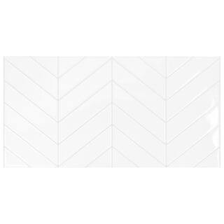 smart tiles Blok Chevron White 22.56 in. x 11.58 in. Vinyl Peel and Stick Tile (3.57 sq. ft./ 2-p... | The Home Depot
