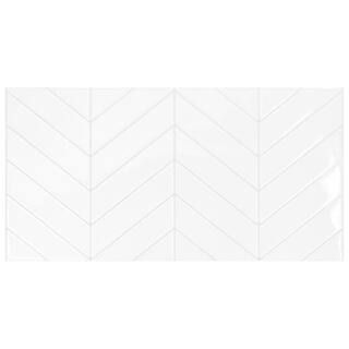 smart tiles Blok Chevron White 22.56 in. x 11.58 in. Vinyl Peel and Stick Tile (3.57 sq. ft./ 2-p... | The Home Depot