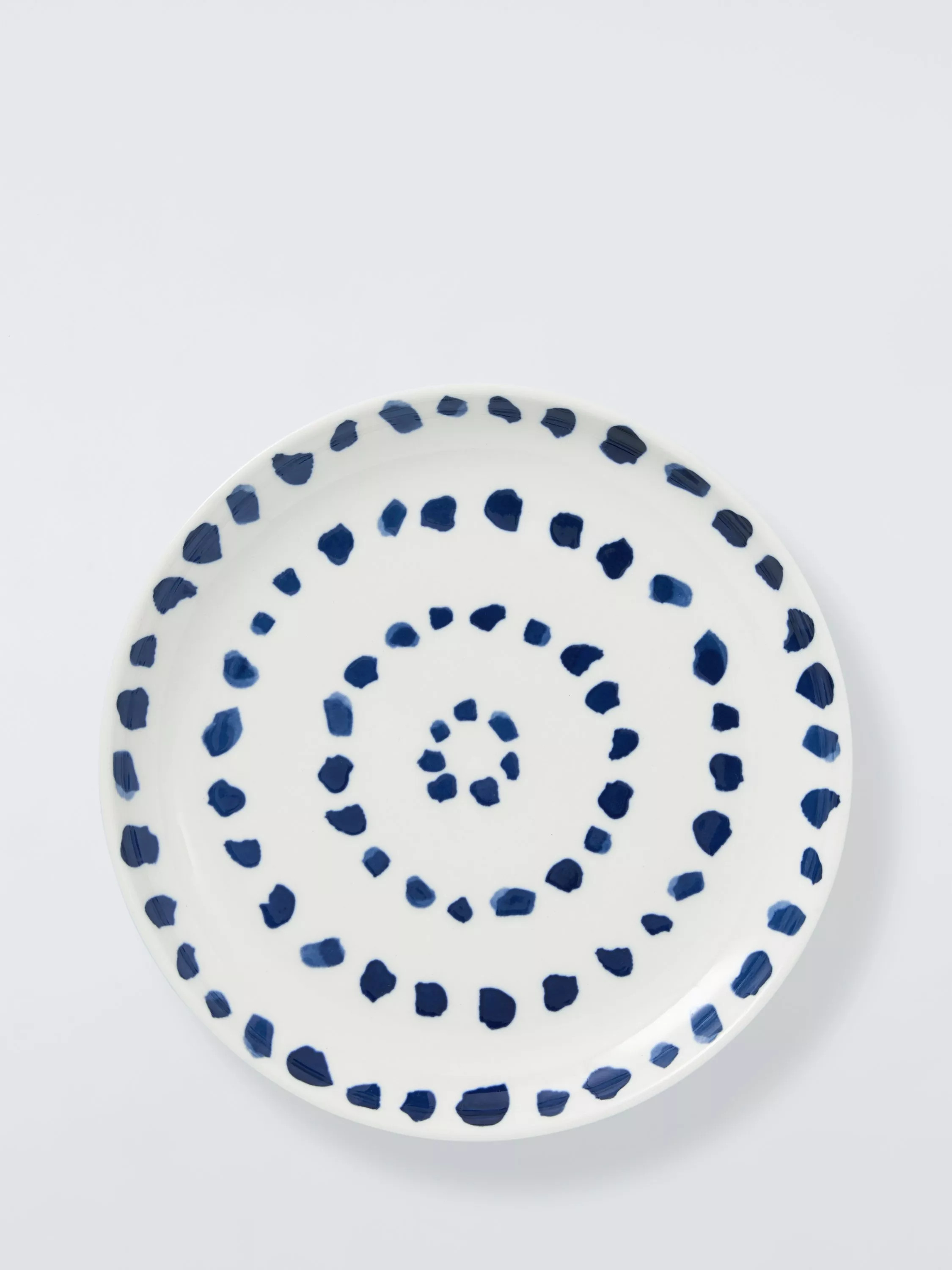 John Lewis Coastal Fine China Side Plate, 20cm, White/Navy | John Lewis (UK)