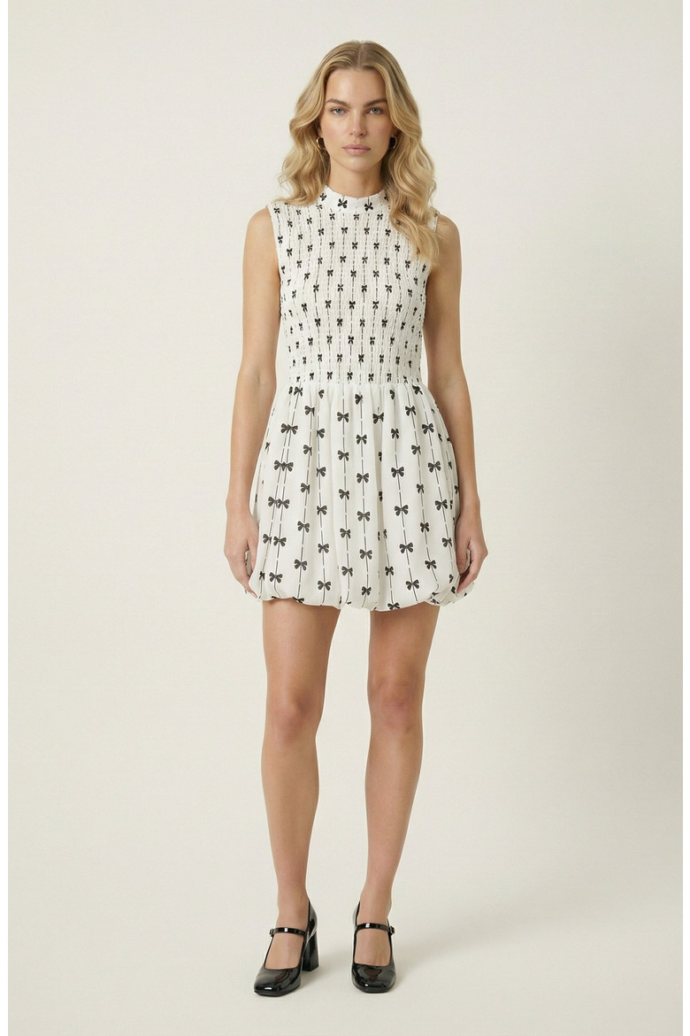 Sleeveless Smocked Mini Dress with High Neckline (Women) | Nordstrom | Nordstrom