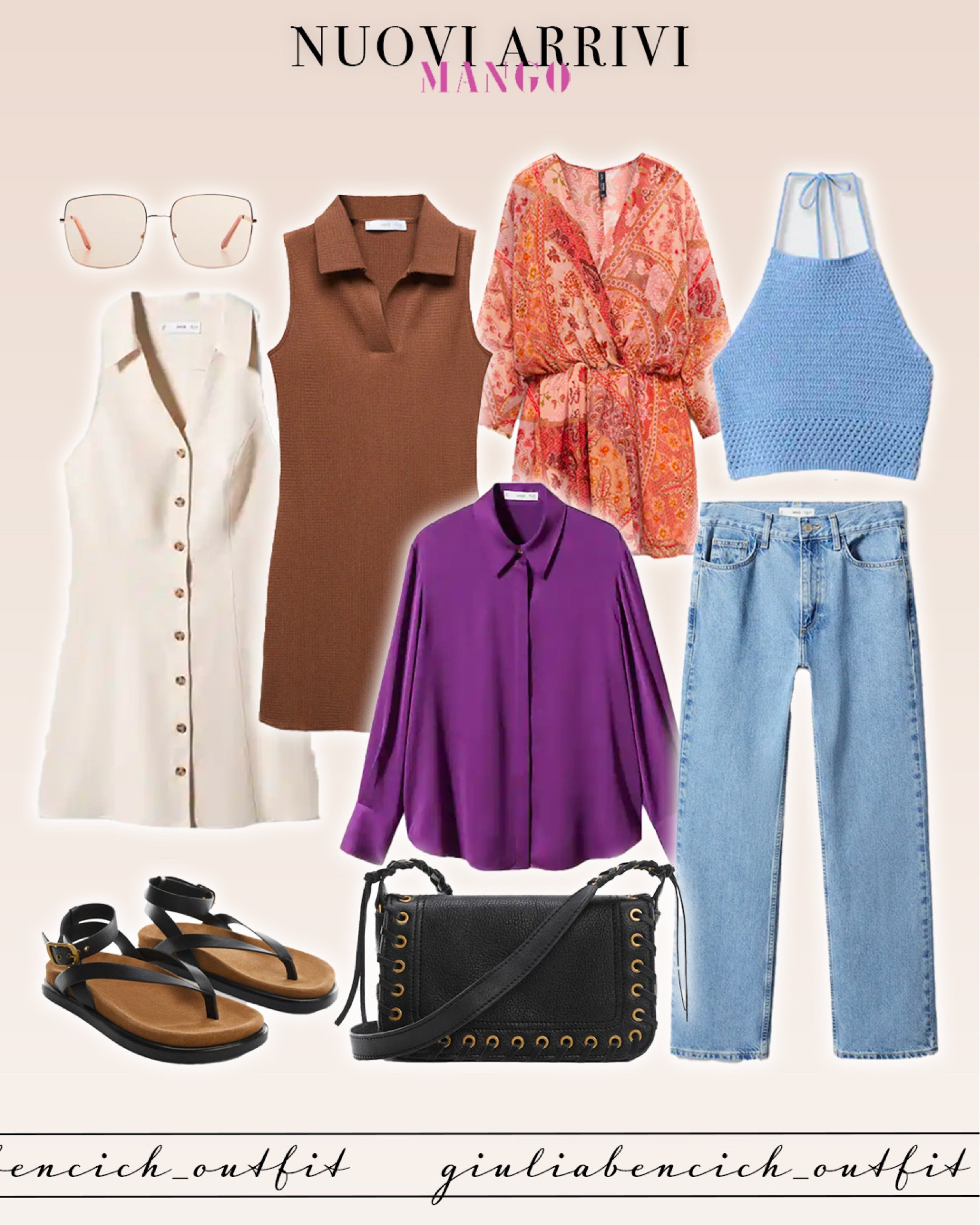 Nuovi arrivi Mango // Abito di lino // Sandali di pelle // Abito corto // Abito con stampa // Camicia viola // Top ricamato // Jeans // Occhiali da sole 

#LTKunder100 #LTKFind #LTKeurope