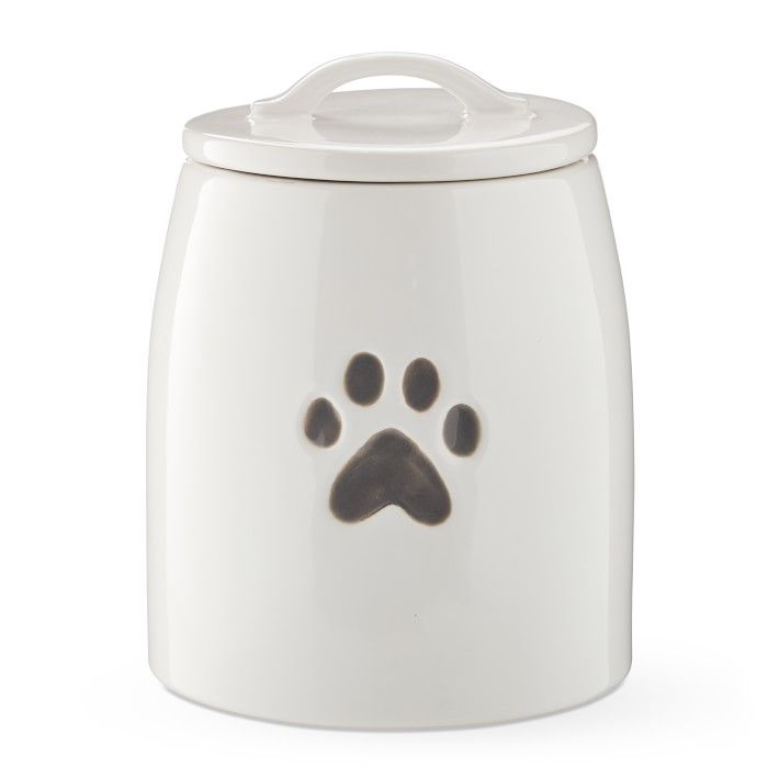 Pet Treat Jar Canister, White and Grey | Williams-Sonoma