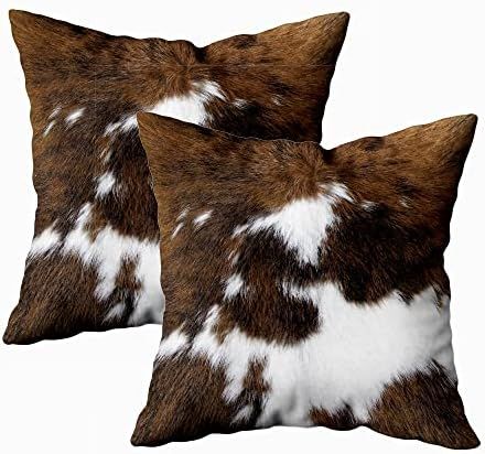 TOMWISH 2 Packs Hidden Zippered Pillowcase Christmas Cowhide Accent Printing 18X18Inch,Decorative... | Amazon (US)