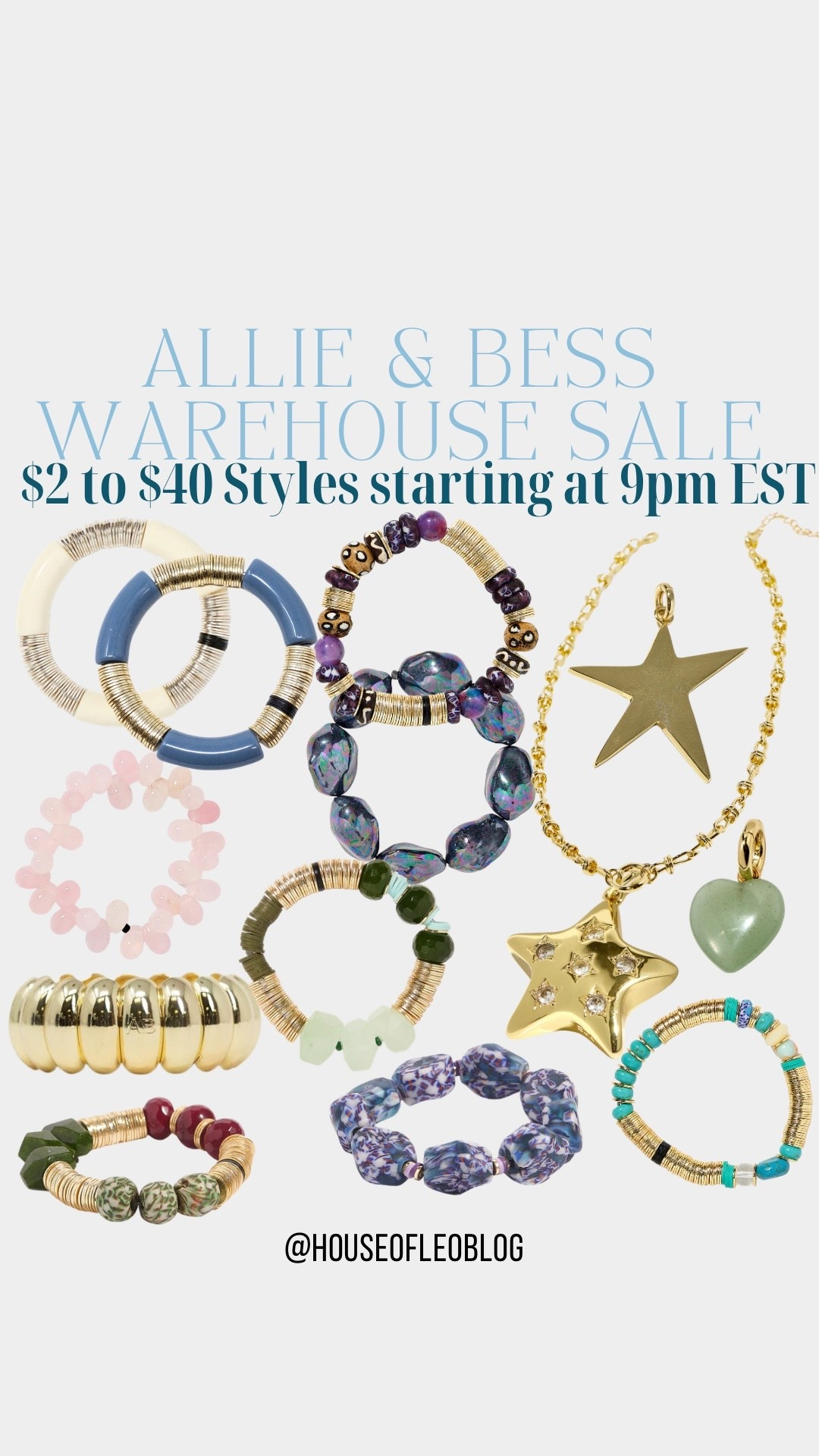 Start filling your carts now. Allie & Bess warehouse sale kicks off at 9 PM est. Prices will adjust when the sale starts. 

Beaded bracelets, bracelet stack, star necklace, heart necklace





#LTKSaleAlert #LTKValentine