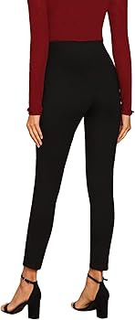 SweatyRocks Women's Casual Skinny Leggings Stretchy High Waisted Work Pants | Amazon (US)