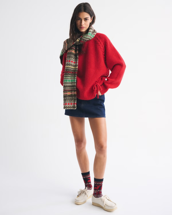 Dad Lace-Up Crew Sweater | Abercrombie & Fitch (US)