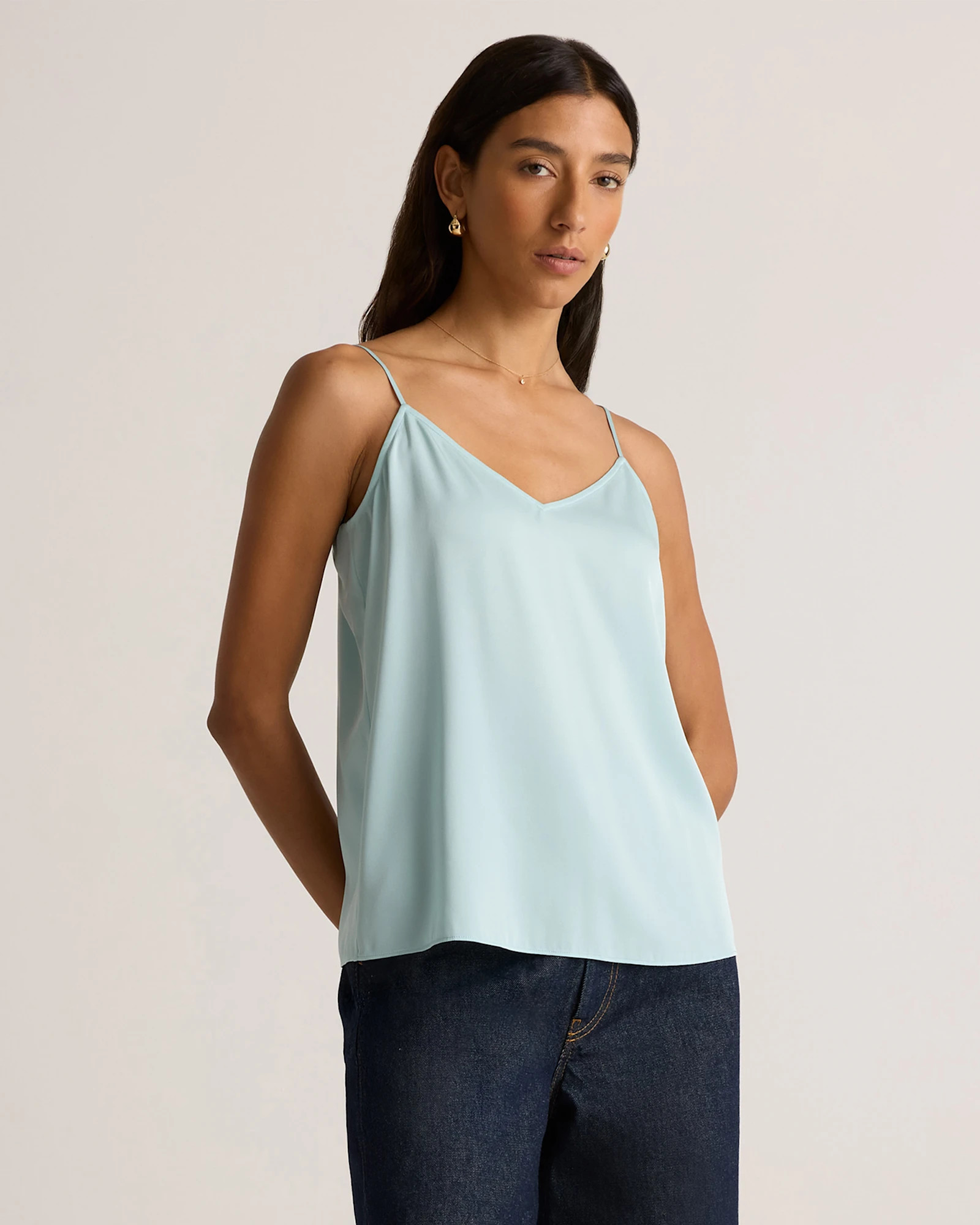 Washable Stretch Silk V-Neck Cami | Quince