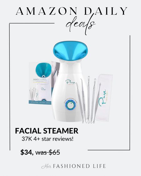Amazon daily deals on this facial steamer! 

#LTKunder50 #LTKsalealert #LTKbeauty