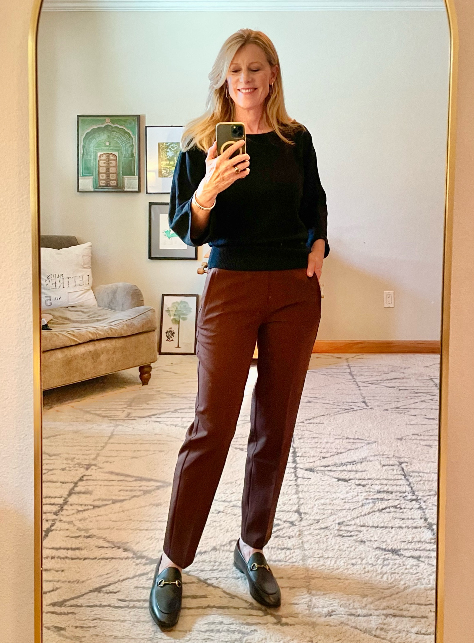 I found a fantastic pair of pants for travel — the Endless Pant by Athleta. They look like trousers but feel like yoga pants, so comfy. Five great colors for fall and winter and sizes 0-26! I am wearing the toasted brown — perfect for fall  travel, especially a long flight.✈️ 

#LTKover40 #LTKtravel #LTKFind